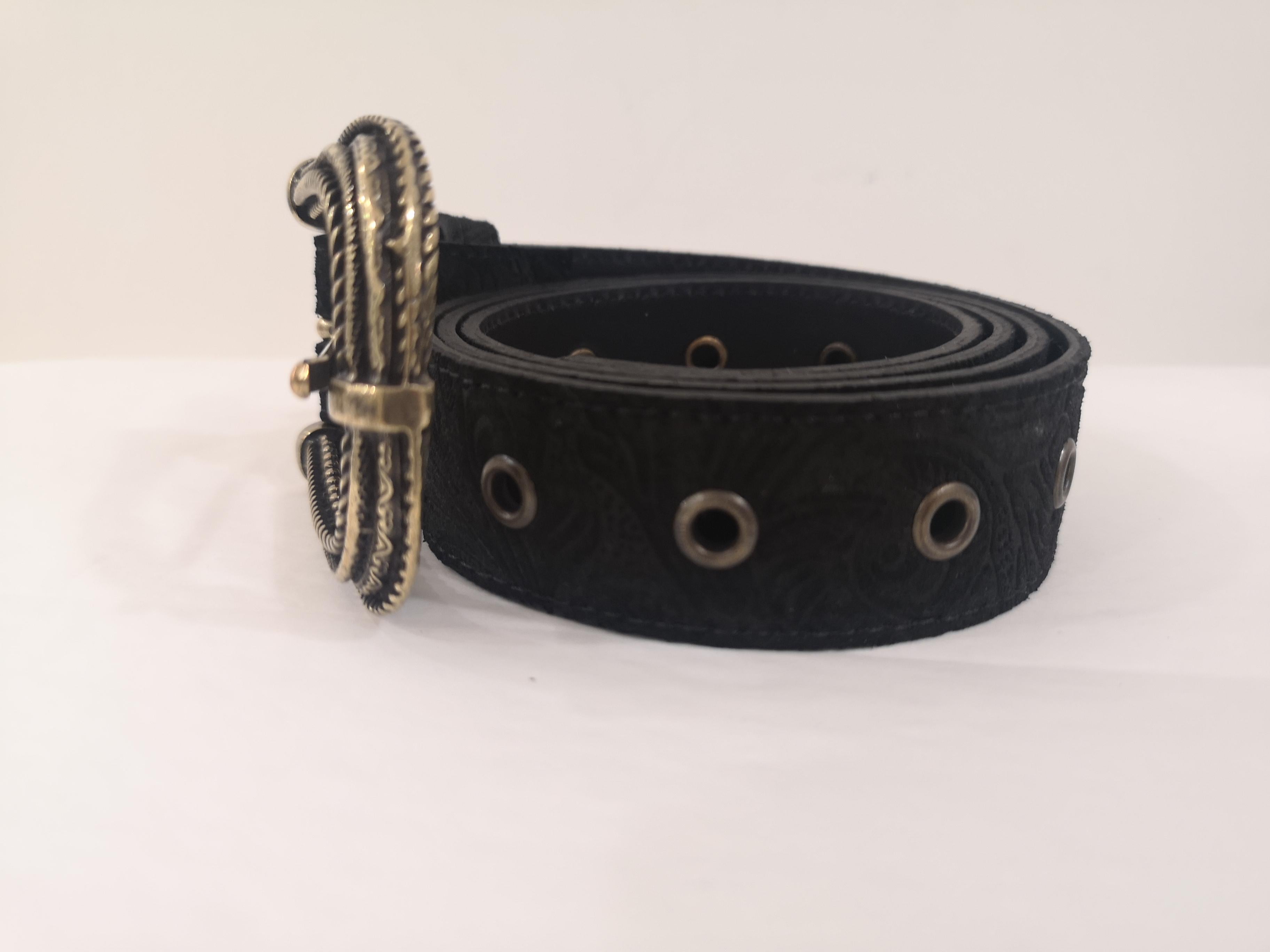 Black leather suede belt NWOT 3