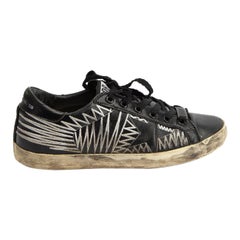 Black Leather Superstar Low Top Trainers Size IT 38