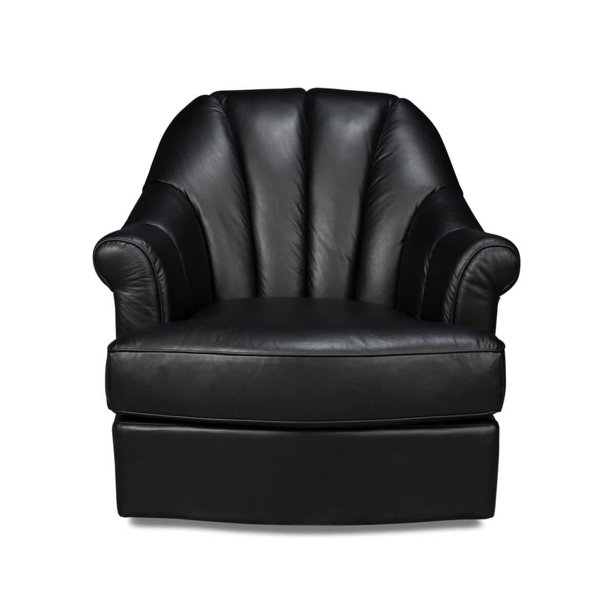 
A haven of relaxation where classic design meets cloud-like comfort. With its generously padded, rolled armrests and deep, inviting seat cushion, this chair is a call to leisure, crafted in premium full-grain leather that exudes warmth and