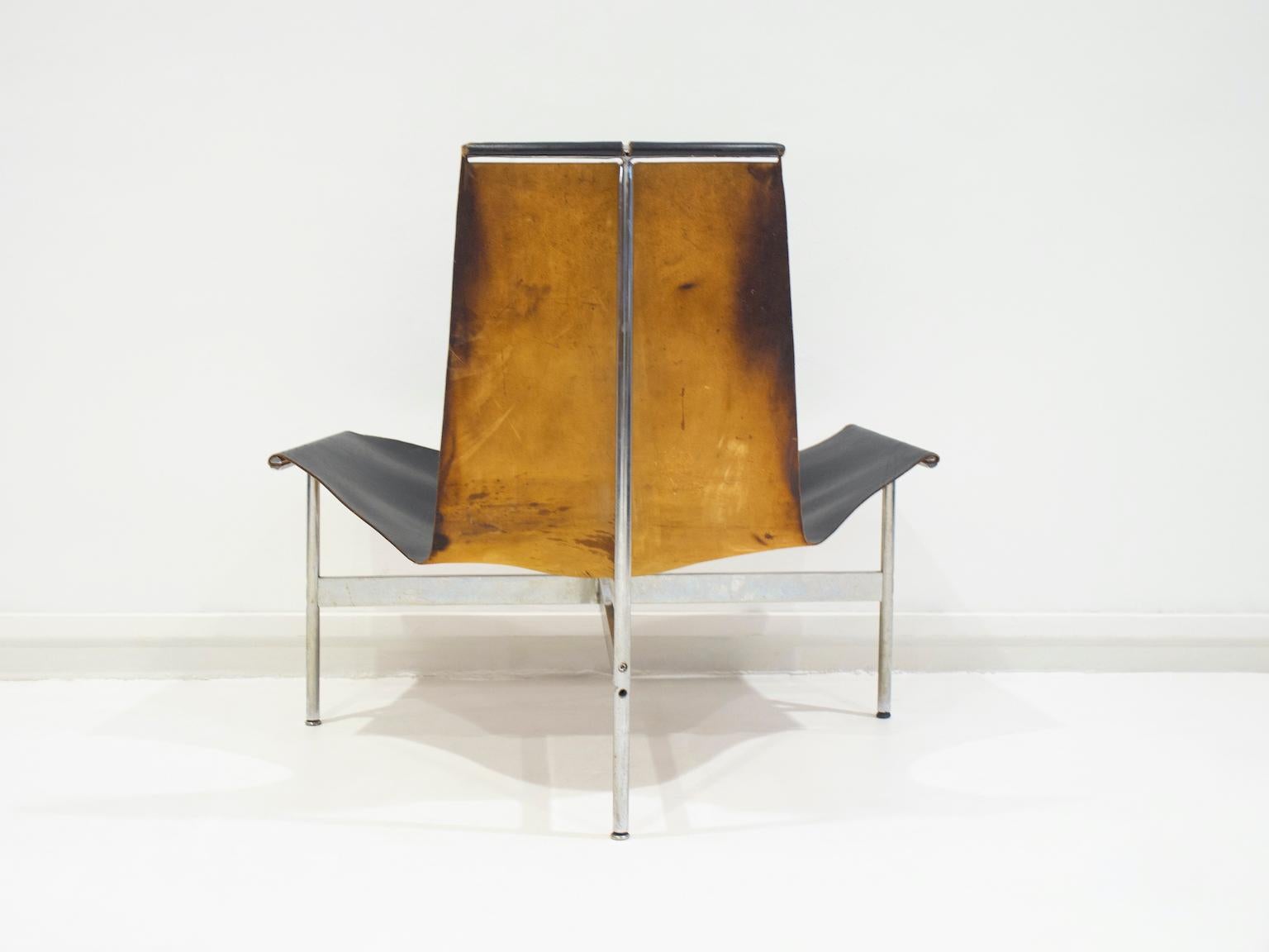 Black Leather T-Chair by Katavolos, Littell, & Kelley for Laverne International 8
