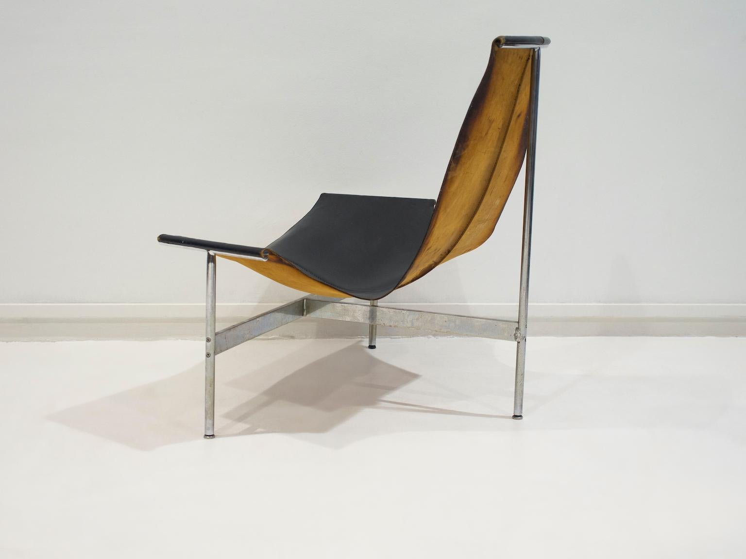 Black Leather T-Chair by Katavolos, Littell, & Kelley for Laverne International 11