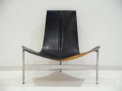 Black Leather T-Chair by Katavolos, Littell, & Kelley for Laverne International