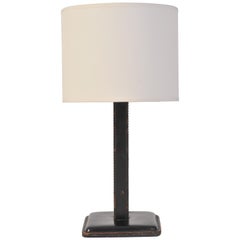 Black Leather Table Lamp