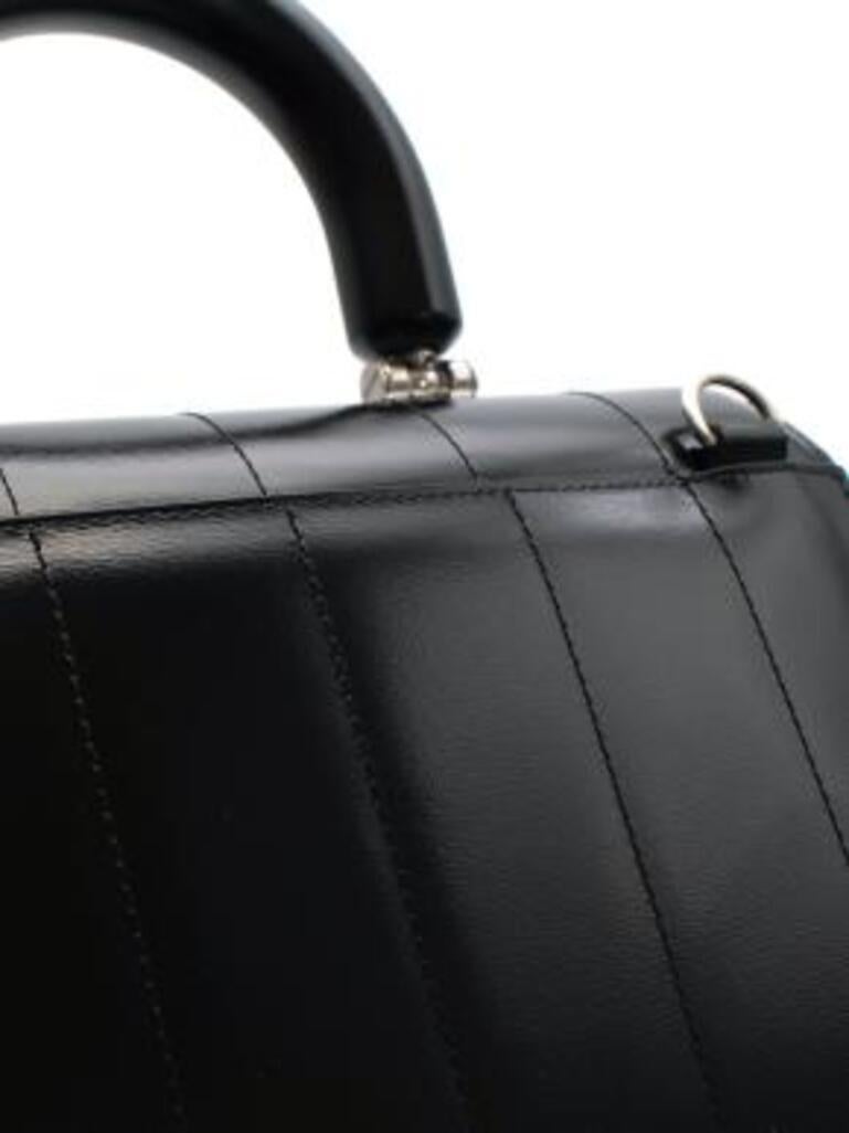 Black Leather Top Handle Bag For Sale 4