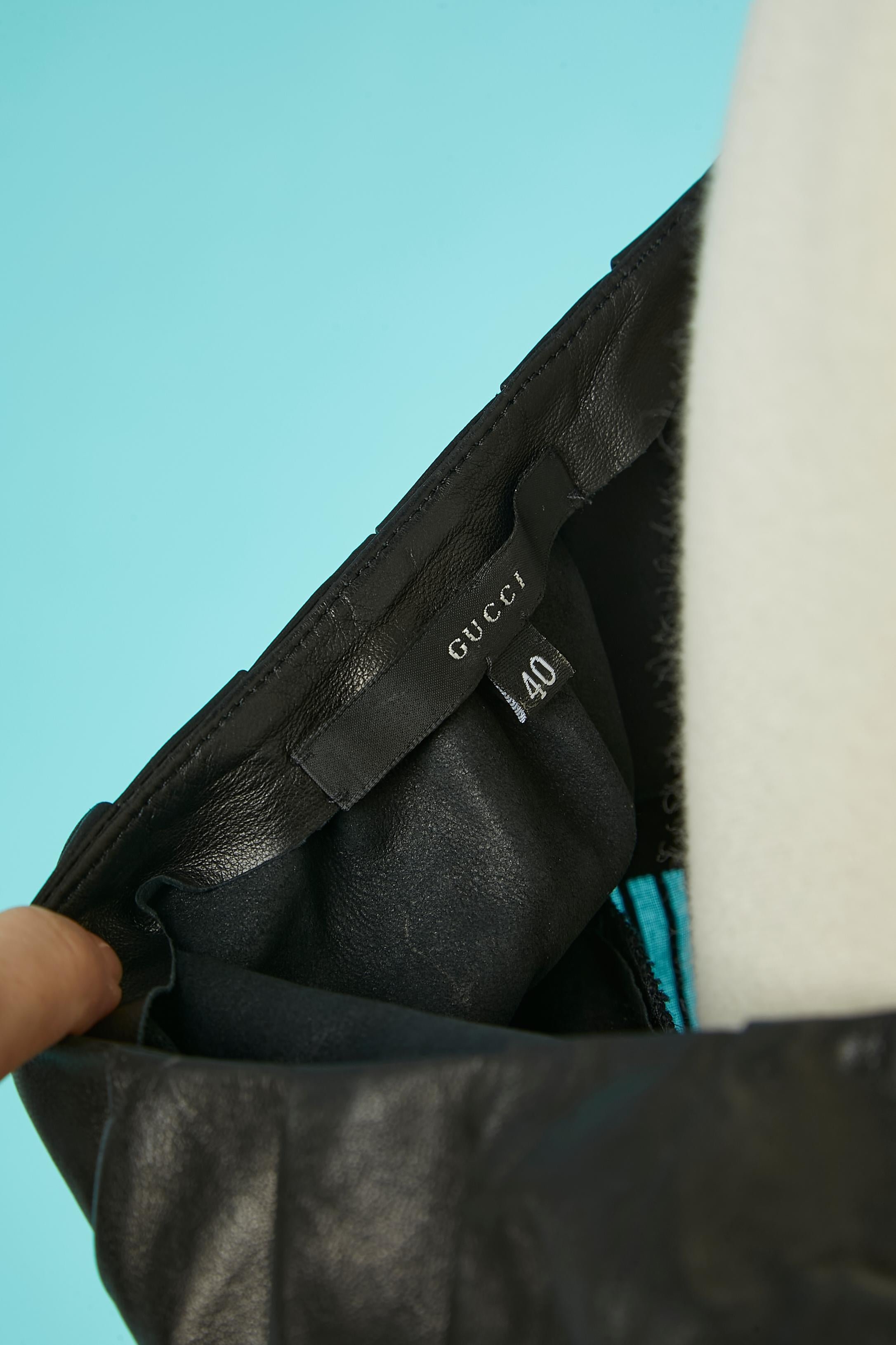 Top de cuero negro con cinta de cuero Gucci en venta 1