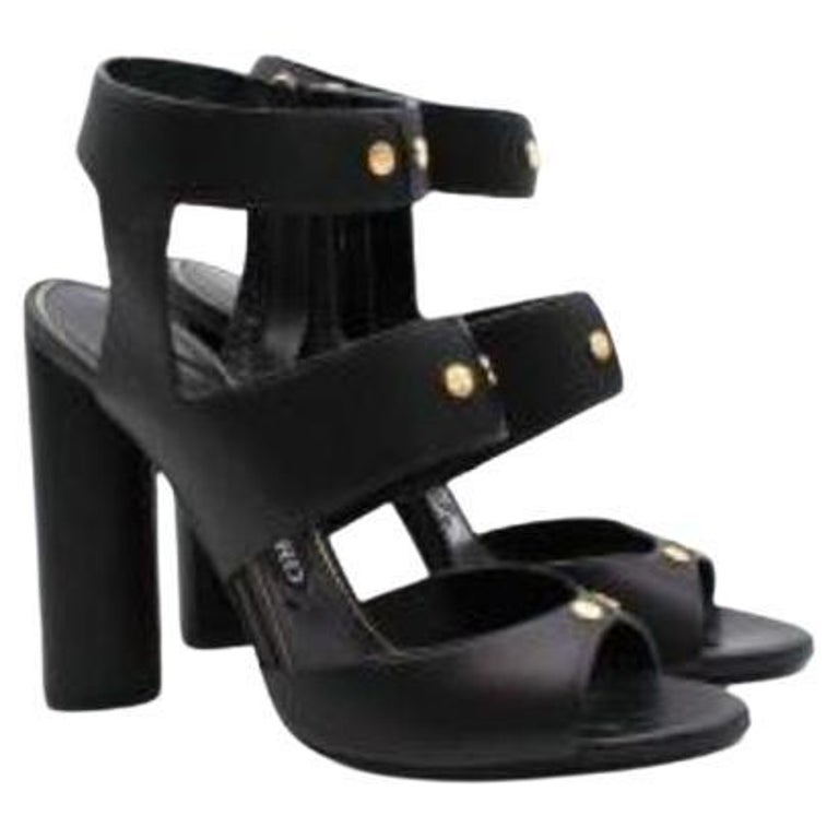 Academy leather sandals Louis Vuitton Black size 35.5 EU in