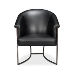 Black Leather Tub Chair