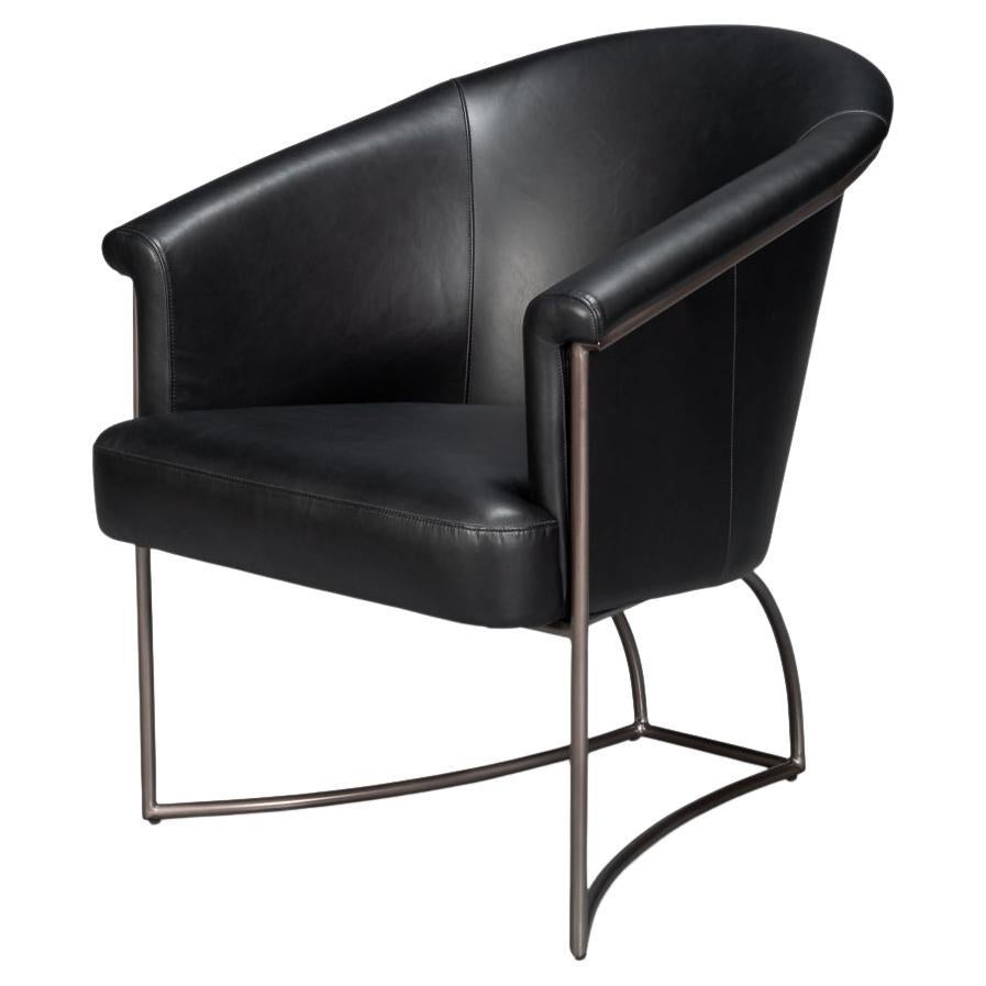 Black Leather Tub Chair