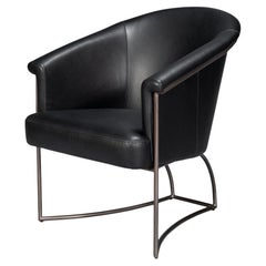 Black Leather Tub Chair
