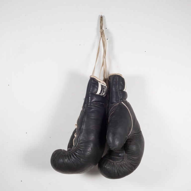 Industrial Black Leather Tuf Wear Boxing Gloves, c.1970