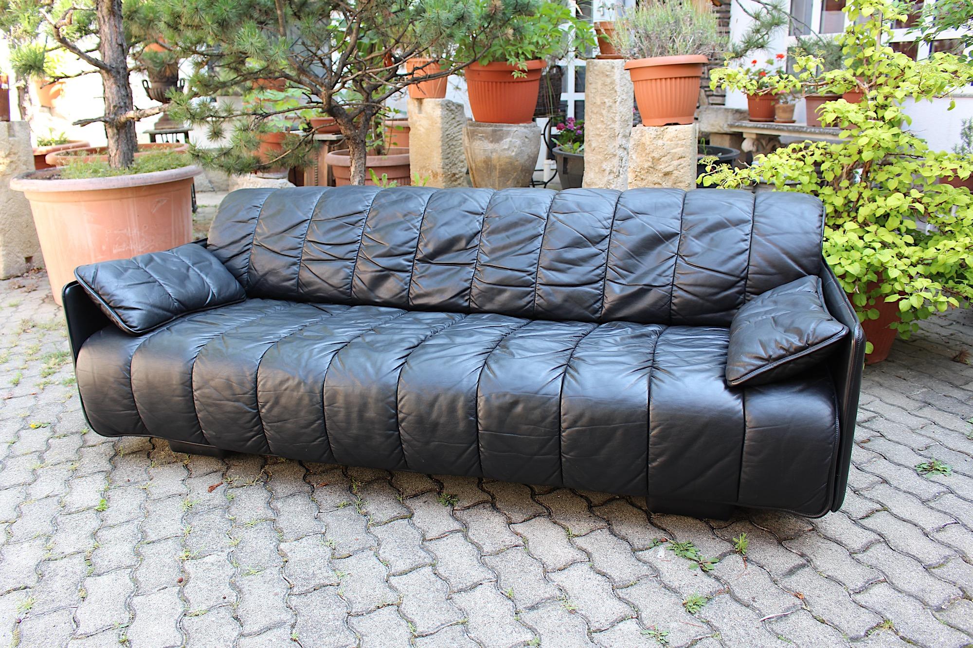 Cuir noir Vintage de Sede DS 69 Canapé-lit de jour Freestanding Sofa 1970 Suisse en vente 6
