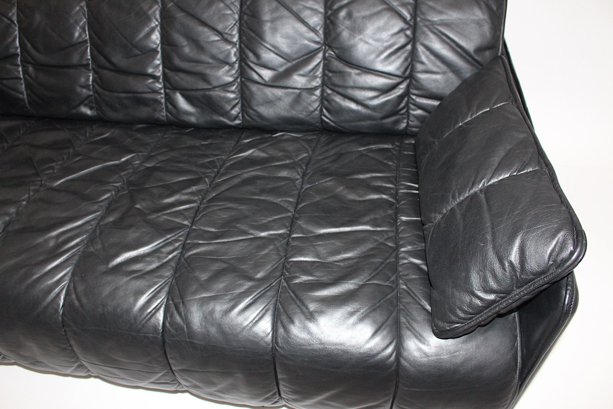 Cuir noir Vintage de Sede DS 69 Canapé-lit de jour Freestanding Sofa 1970 Suisse en vente 10