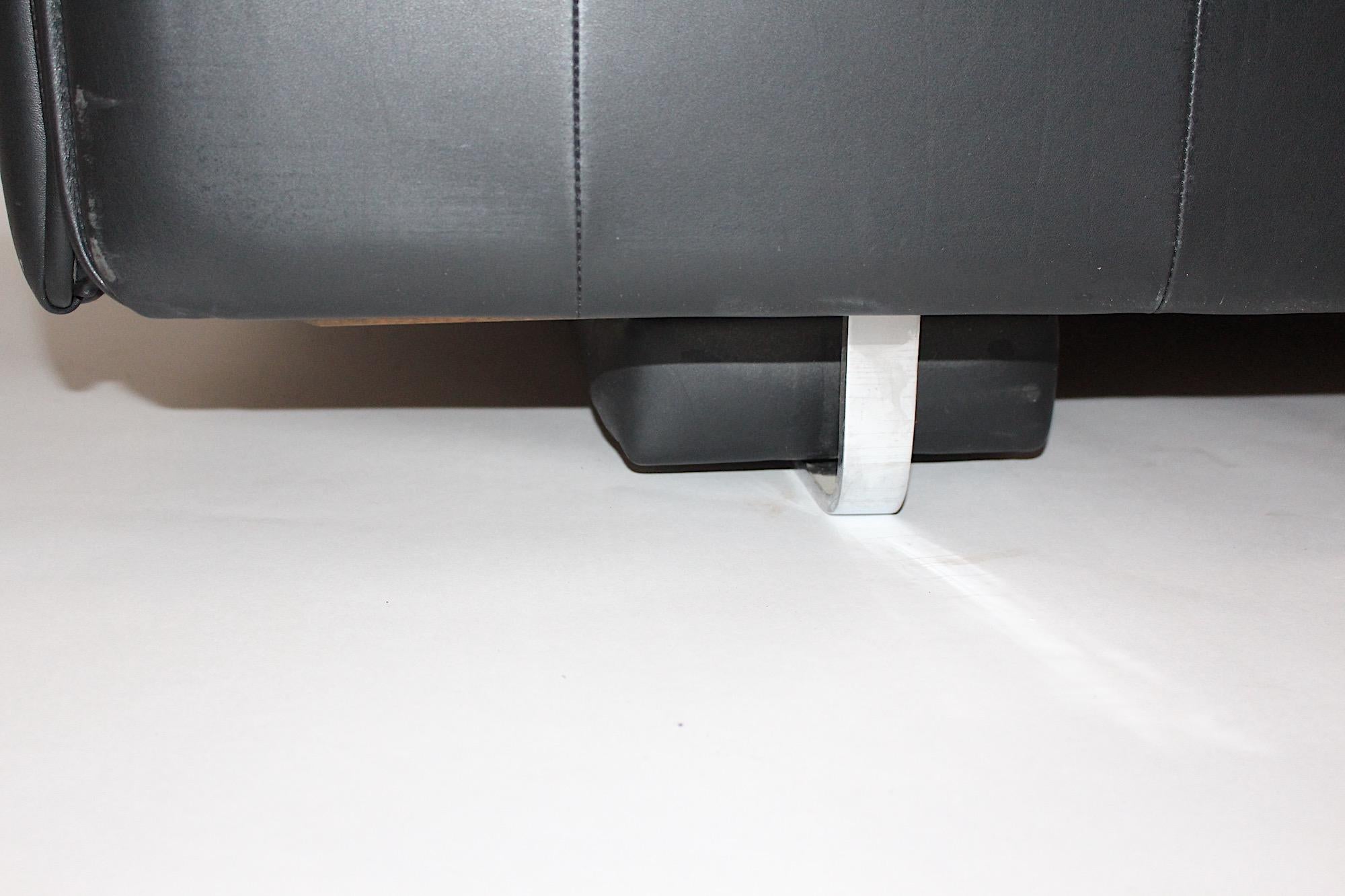 Cuir noir Vintage de Sede DS 69 Canapé-lit de jour Freestanding Sofa 1970 Suisse en vente 12