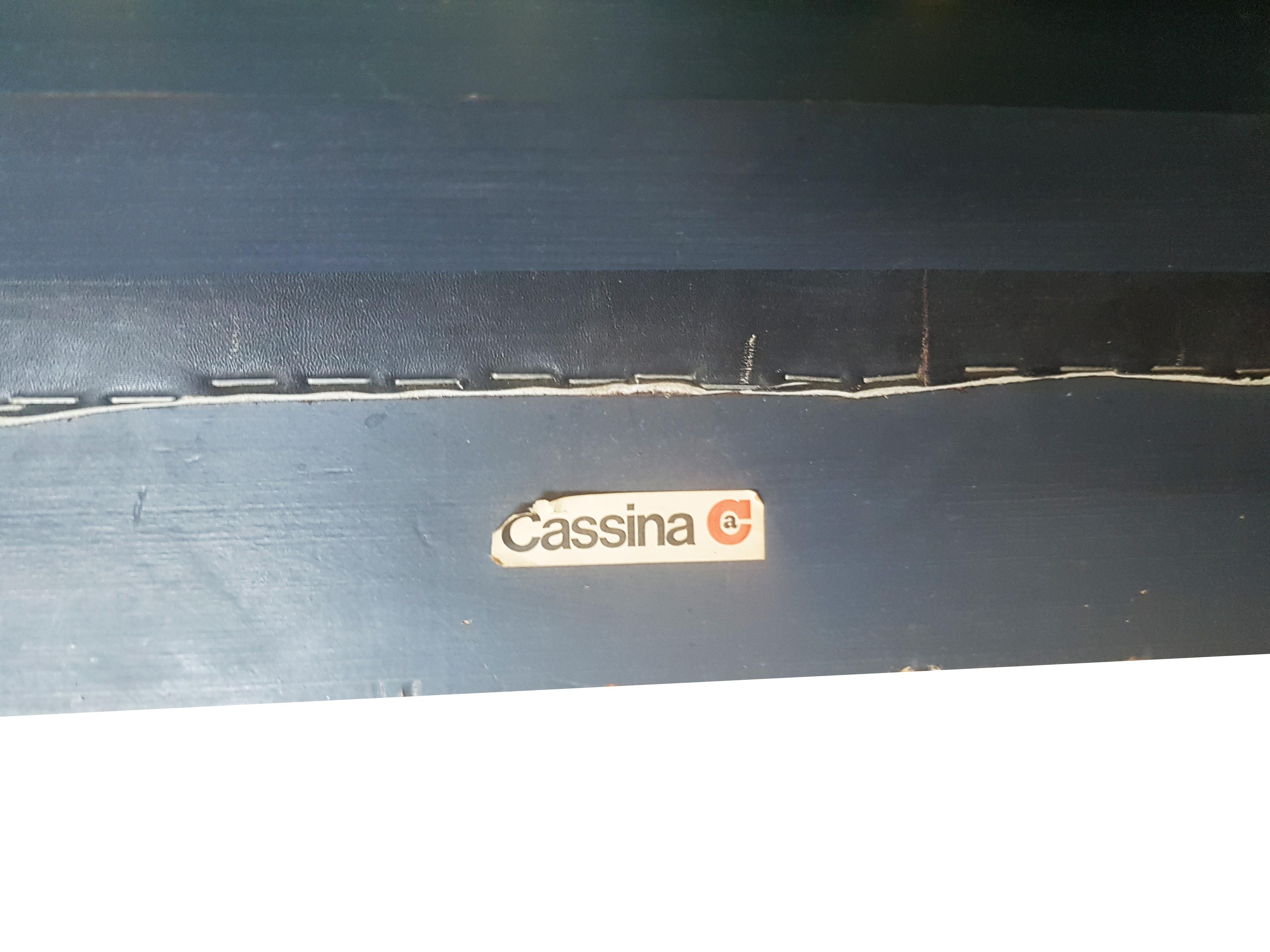 Divani modulari in pelle nera e noce Mod. 920 di Afra & Tobia Scarpa per Cassina in vendita 6