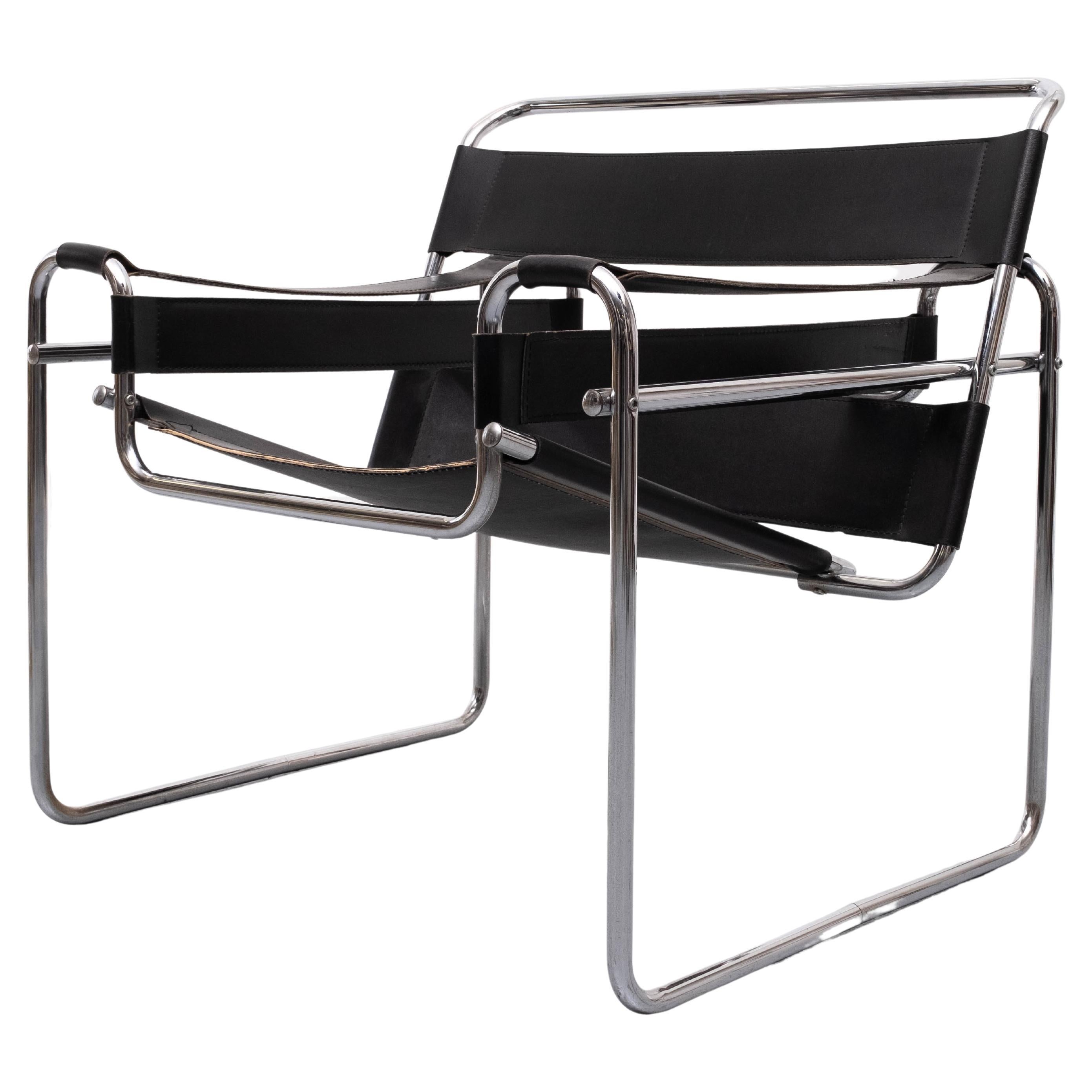 Black Leather Wassily Chair 