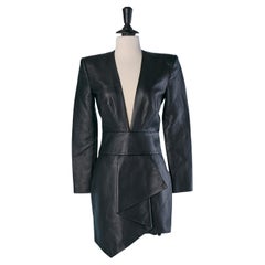 Black leather wrapped dress ALEXANDRE VAUTHIER