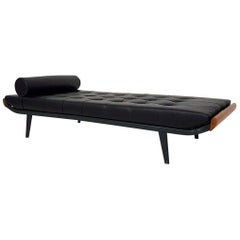 Black Leatherette "Cleopatra" Daybed by Cordemeyer for Auping, Dutch, 1953