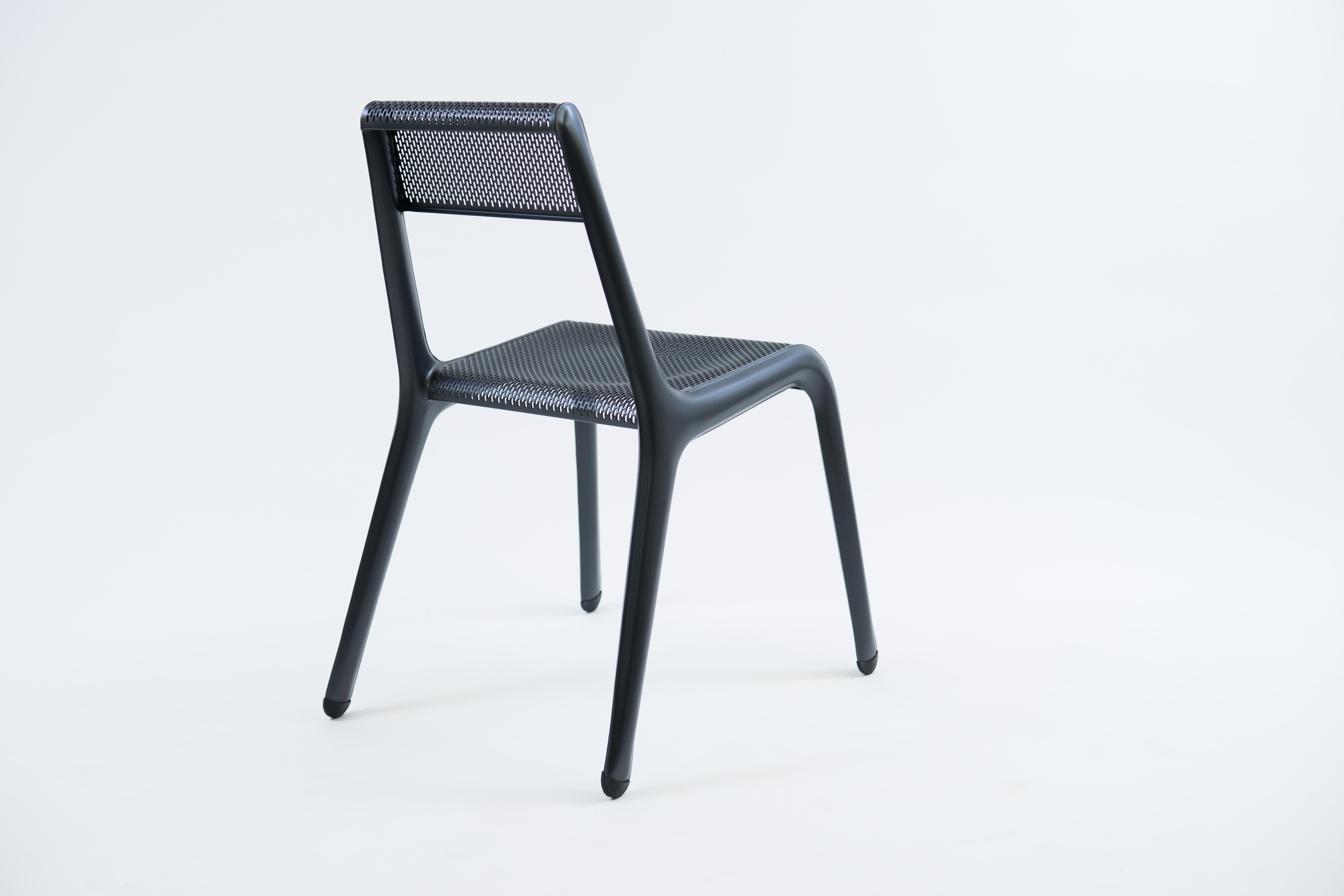 Black leggera chair by Zieta
Dimensions: D 58 x W 49 x H 78 cm 
Material: Carbon steel. 
Finish: Powder-coated.
Available in other colors. Also available in Ultraleggera version.


LEGGERA chair is a steel seating with clean lines and simple form.