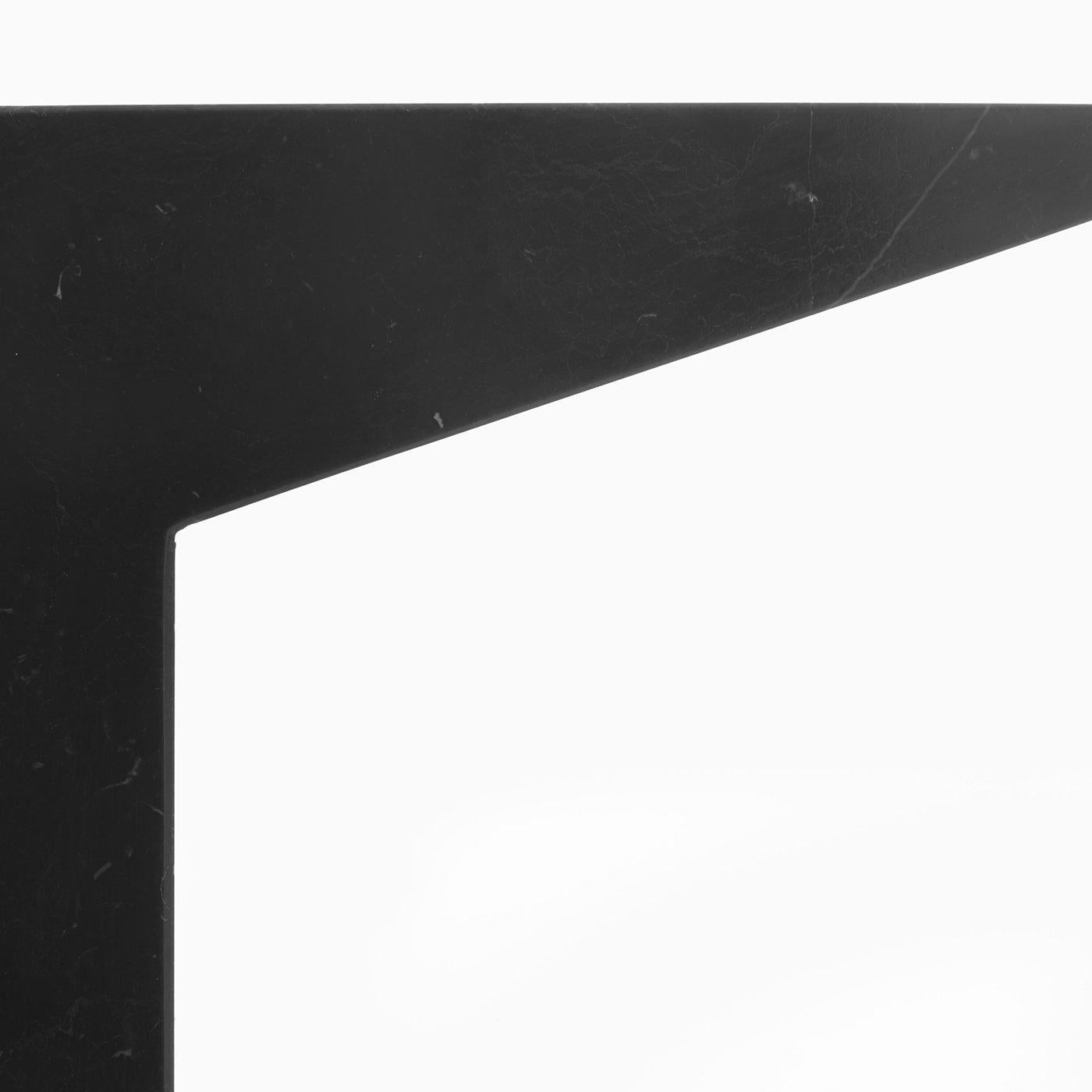 Umbrella stand in black Marquina marble, matte polished finish.