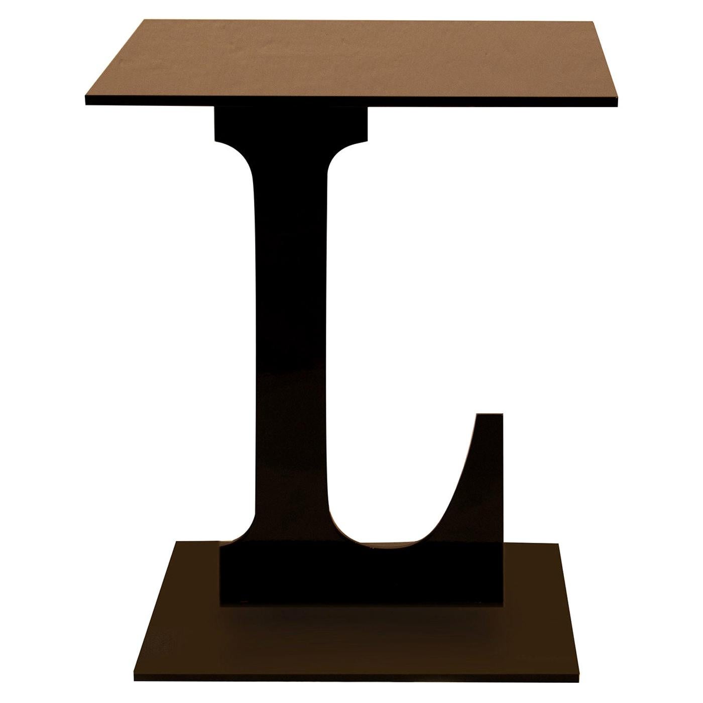 Black Letter L Side Table 