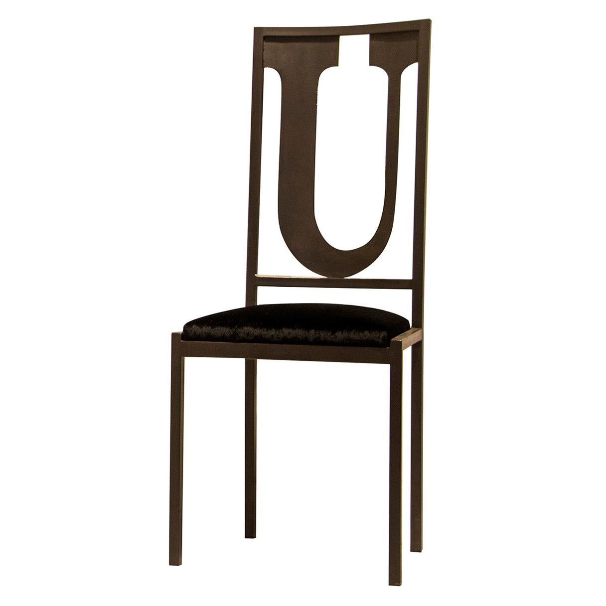 Black Letter U Chair For Sale