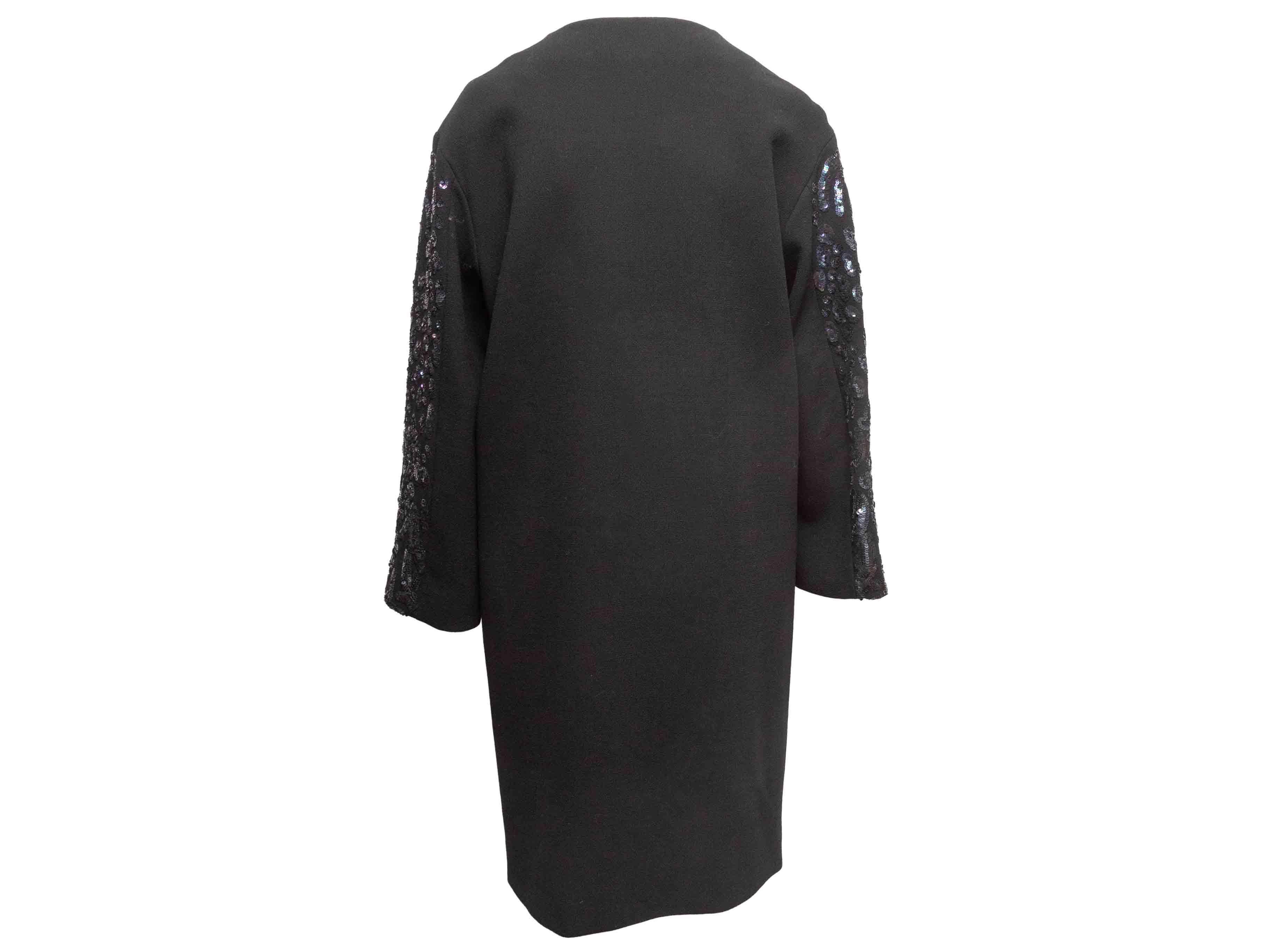 Noir Manteau long noir à paillettes Libertine Taille US S en vente