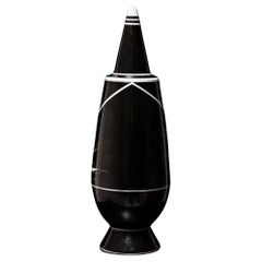 Black Lidded Vase No. 36 by Alessandro Mendini for Alessi, Germany