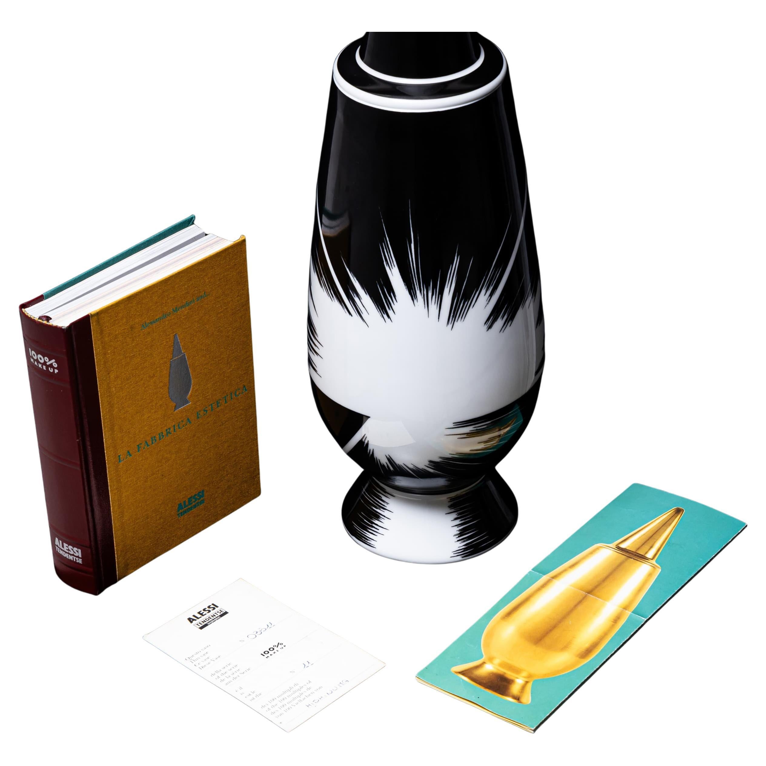 Schwarze Vase mit Deckel Nr. 36 von Alessandro Mendini für Alessi, Deutschland (Italienisch) im Angebot