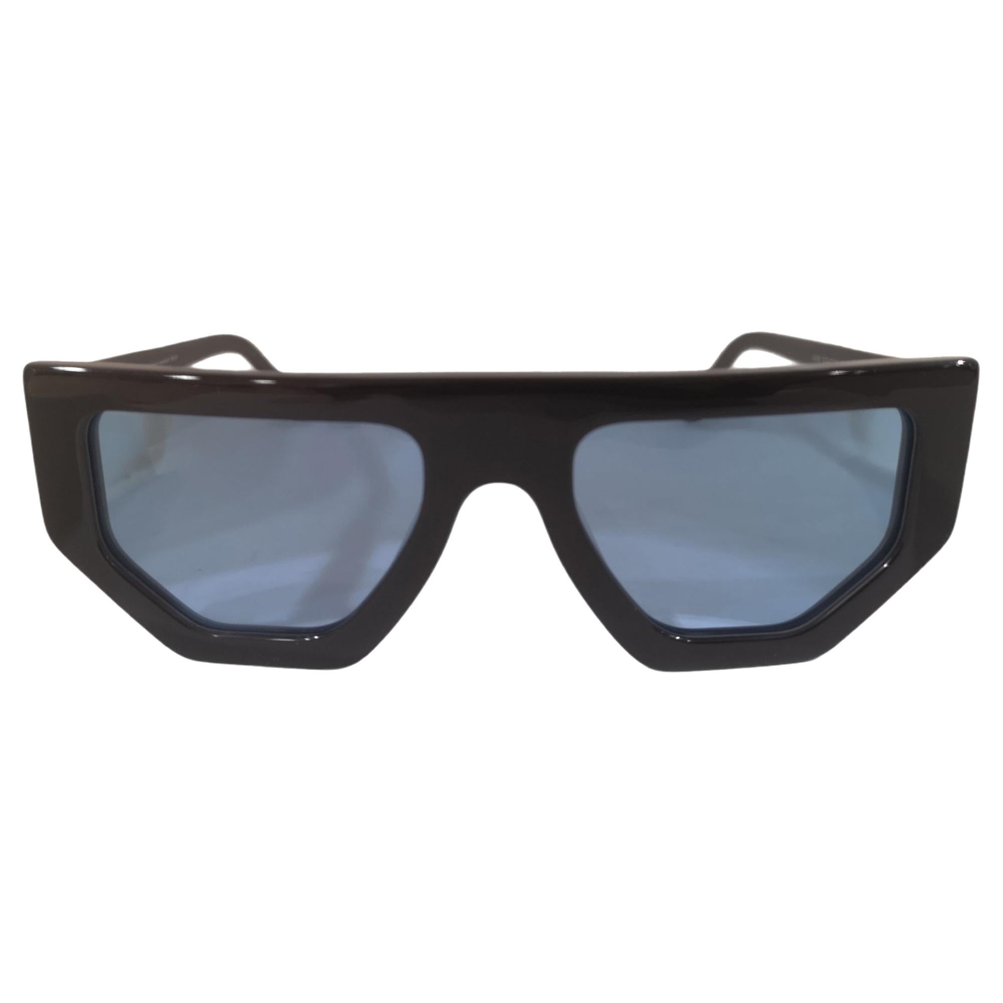 Black light blue lens sunglasses