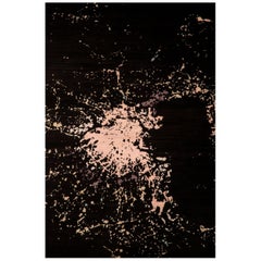 Black light Pink Modern Wool Silk Hand Knotted Rug 10x14 Black light Pink Modern Wool Silk Hand Knotted Rug 10x14