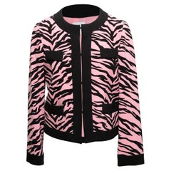 Schwarz & Hellrosa Moschino Cheap and Chic Jacke mit Zebradruck Größe IT 42