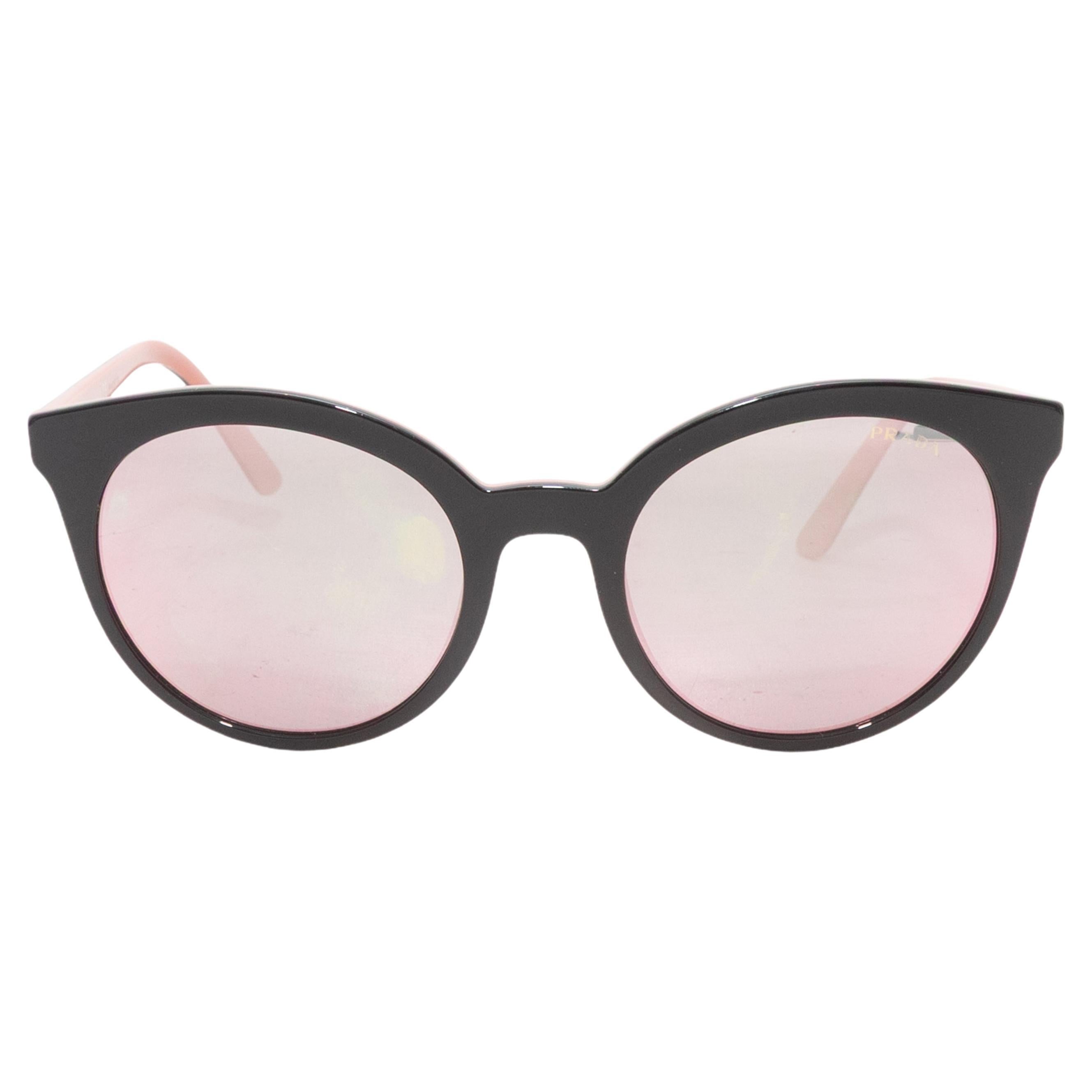 Schwarz & Light Pink Prada Acetat-Sonnenbrille