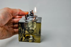 Black lighter by Antonio Imperatore, murano glass, Italy, 1970