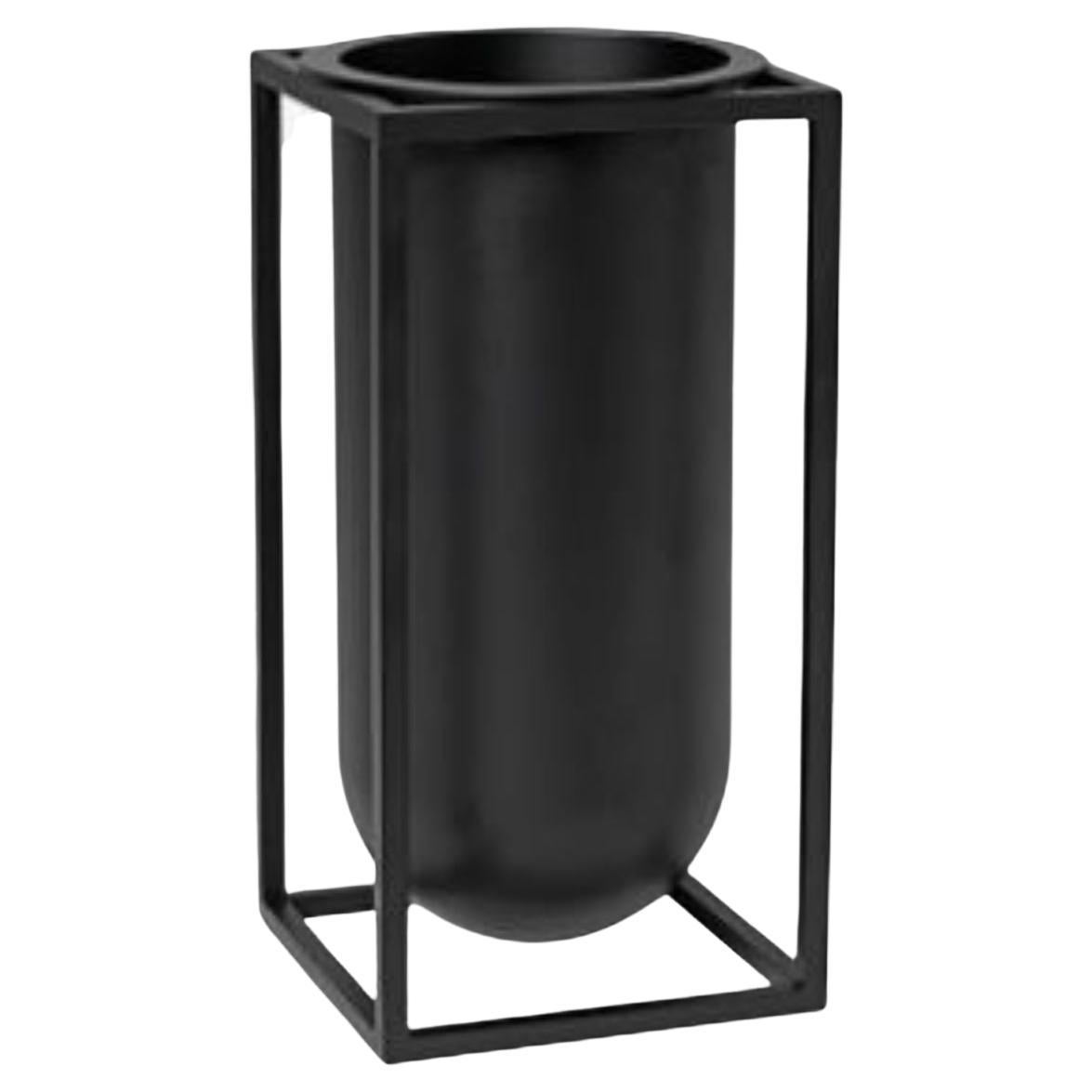 Vase Lily Kubus noir par Lassen