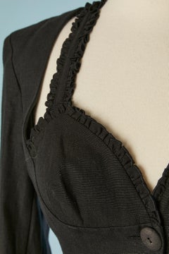 Chaqueta de lino negro con bustier cortado CHANTAL THOMASS