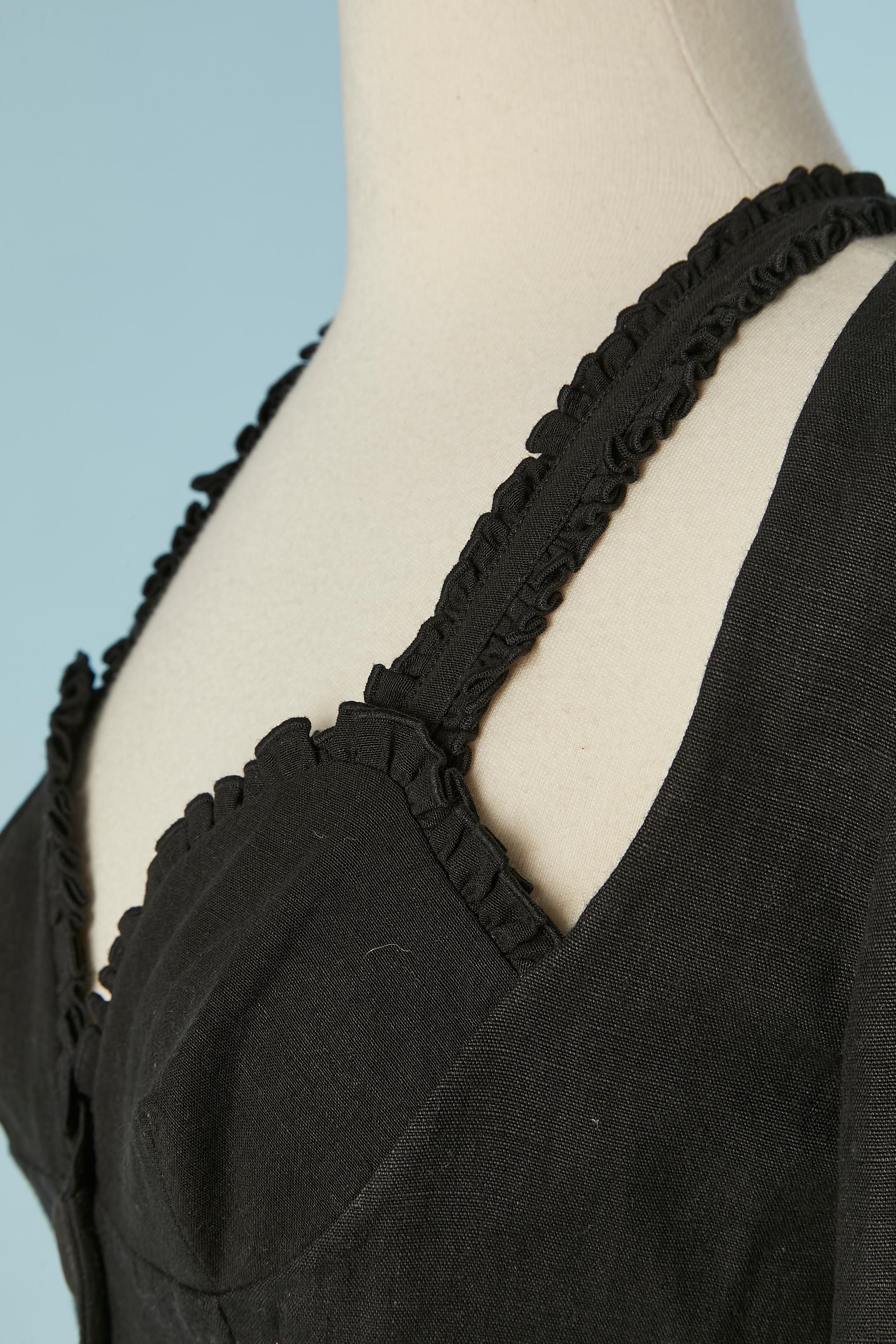 Giacca di lino nera con bustier tagliato CHANTAL THOMASS In condizioni ottime in vendita a Saint-Ouen-Sur-Seine, FR