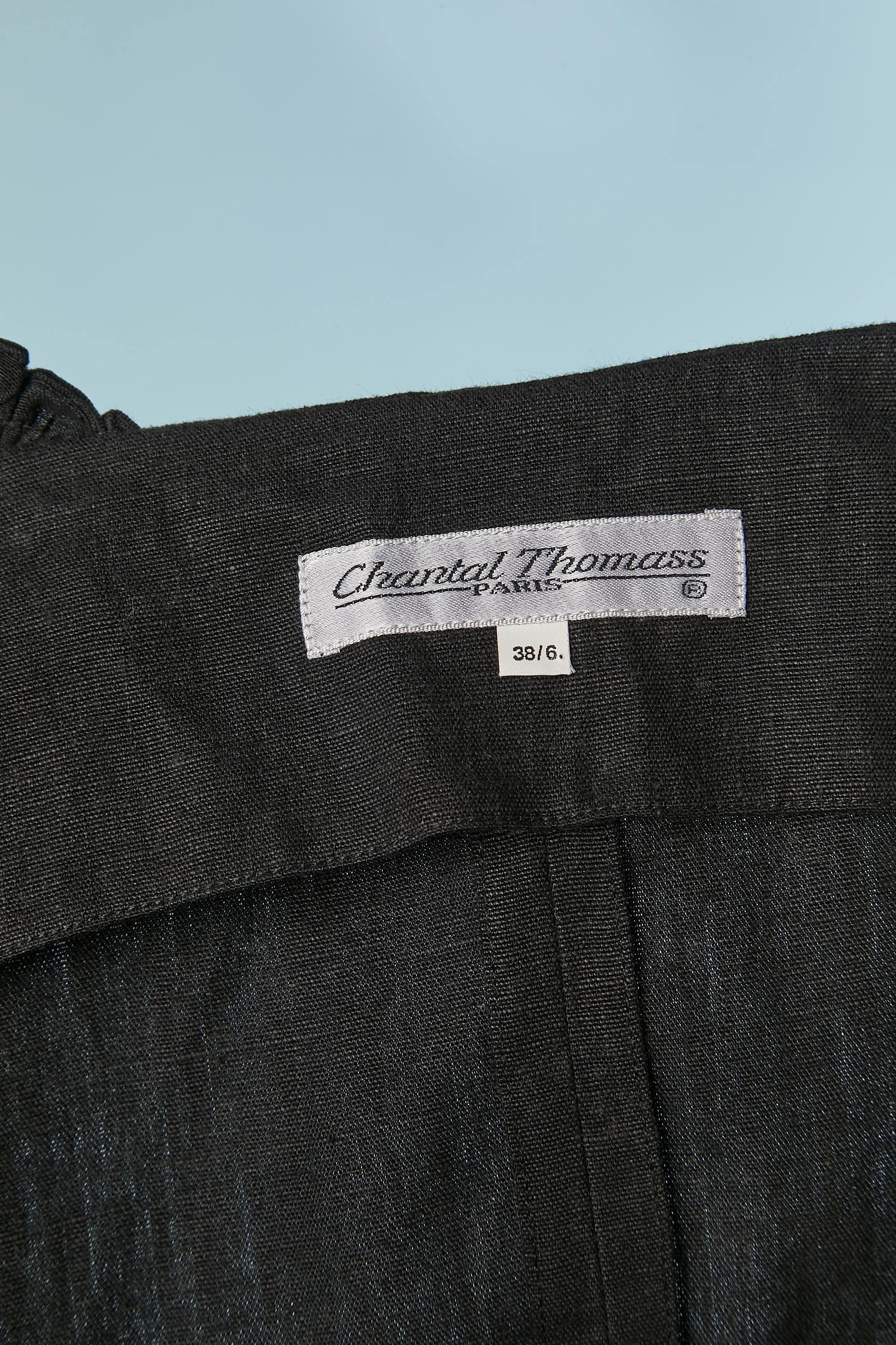 Giacca di lino nera con bustier tagliato CHANTAL THOMASS in vendita 2