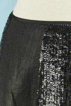 Gonna in lino nero con paillettes in pelle nera PROENZA SCHOULER