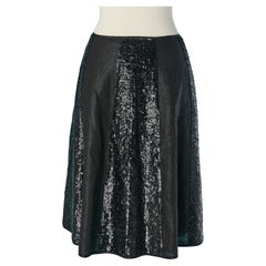 Black linen skirt with black leather sequin PROENZA SCHOULER