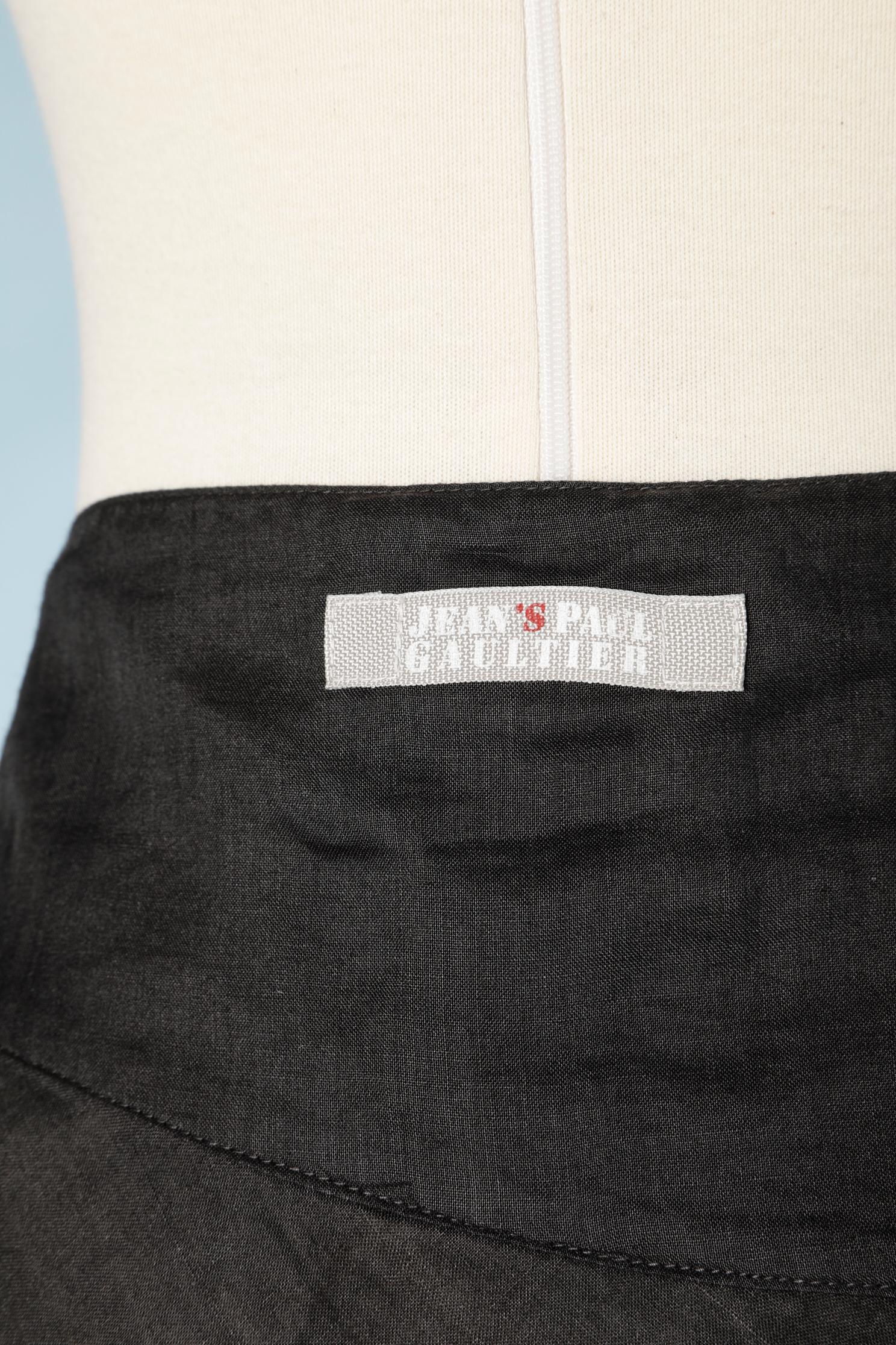 Black linen skirt with ruffles Jean-Paul Gaultier  1