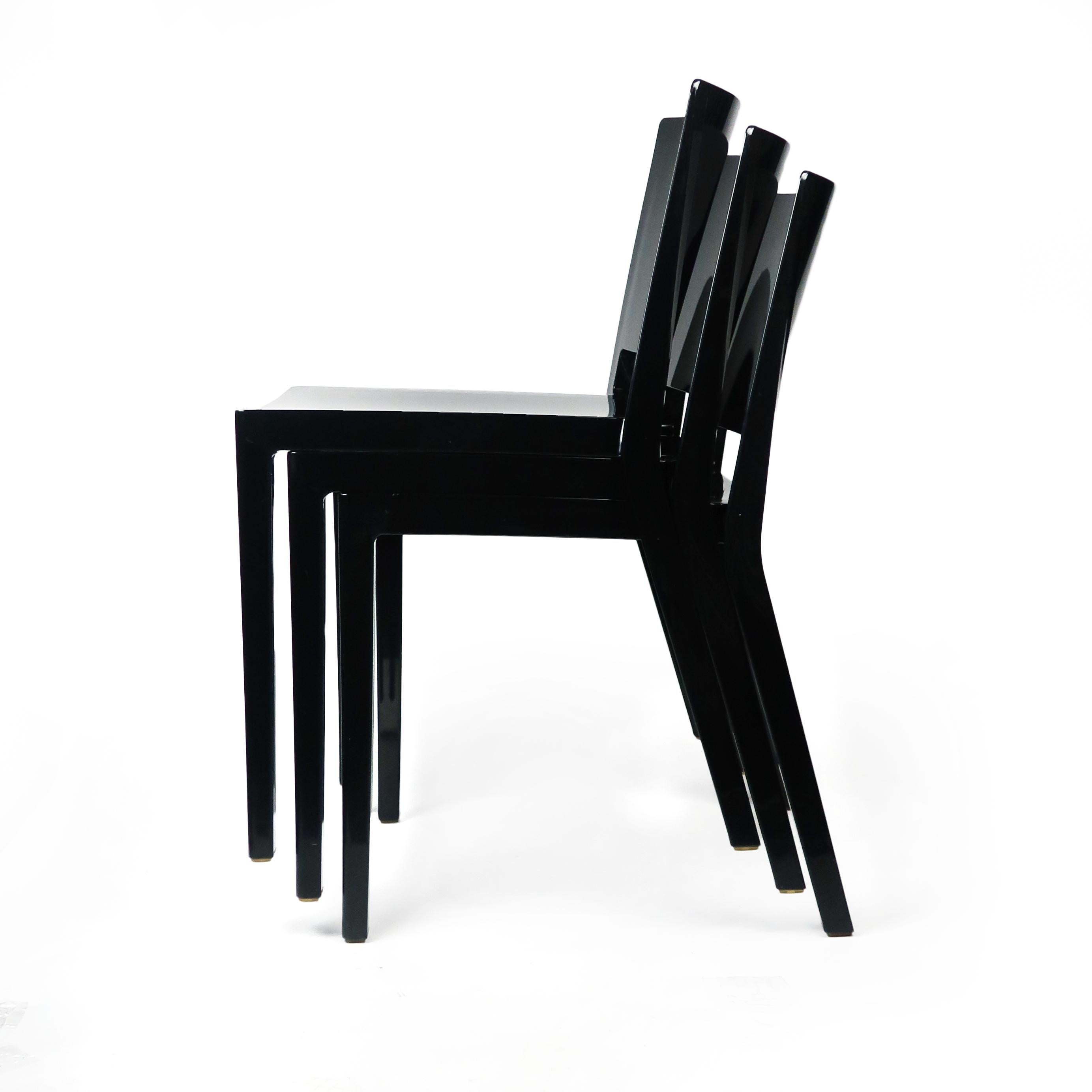 Contemporary Black Lizz Chairs by Piero Lissoni & Carlo Tamborini for Kartell For Sale