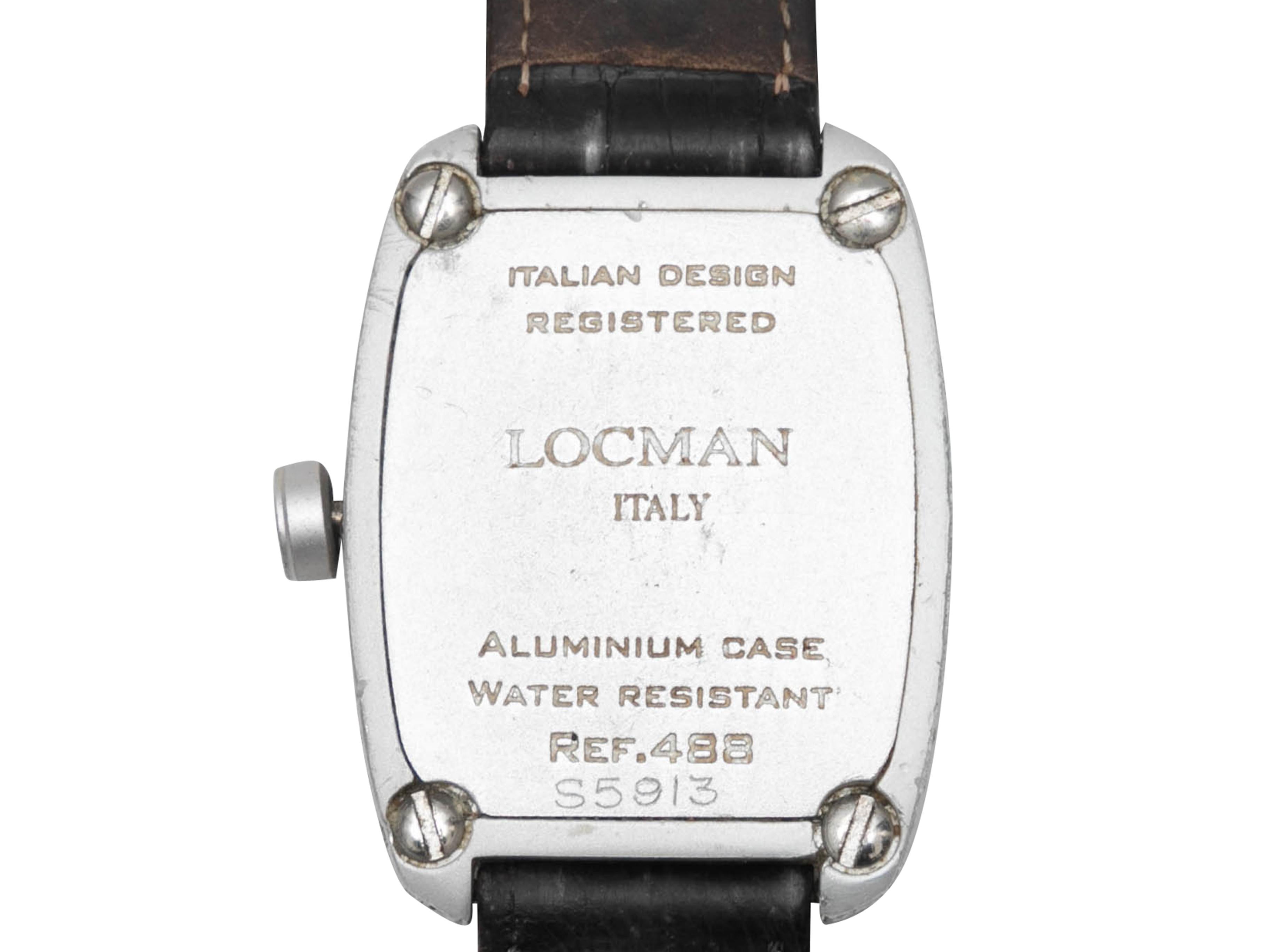 Bead Black Locman Diamond Aluminum & Alligator Band Watch For Sale