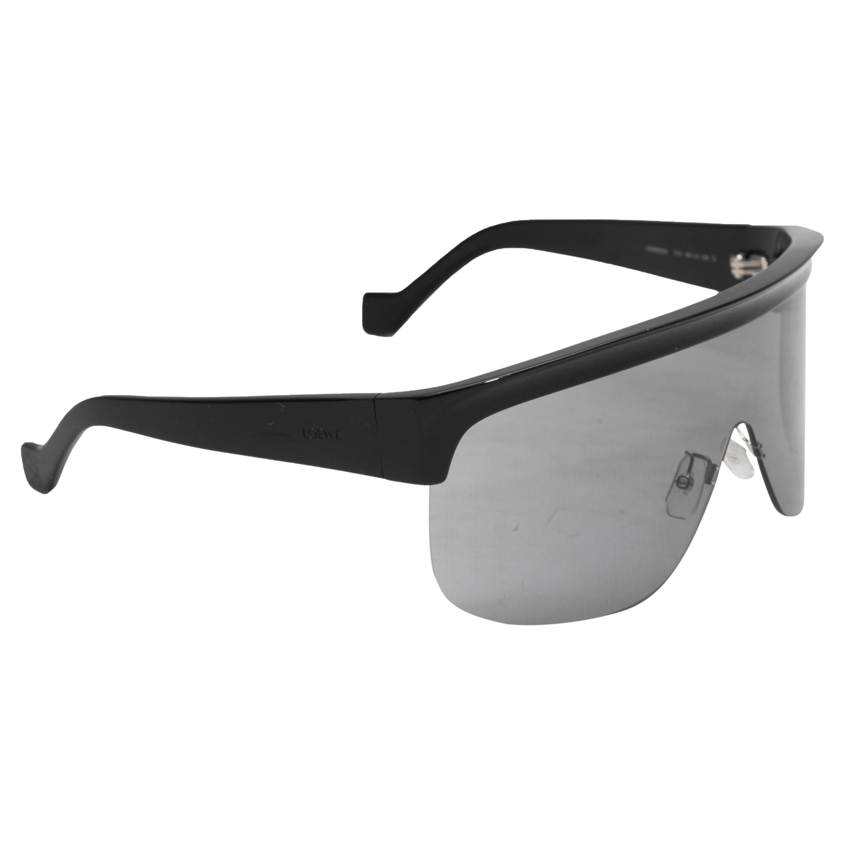 Black Loewe Acetate Shield Sunglasses For Sale