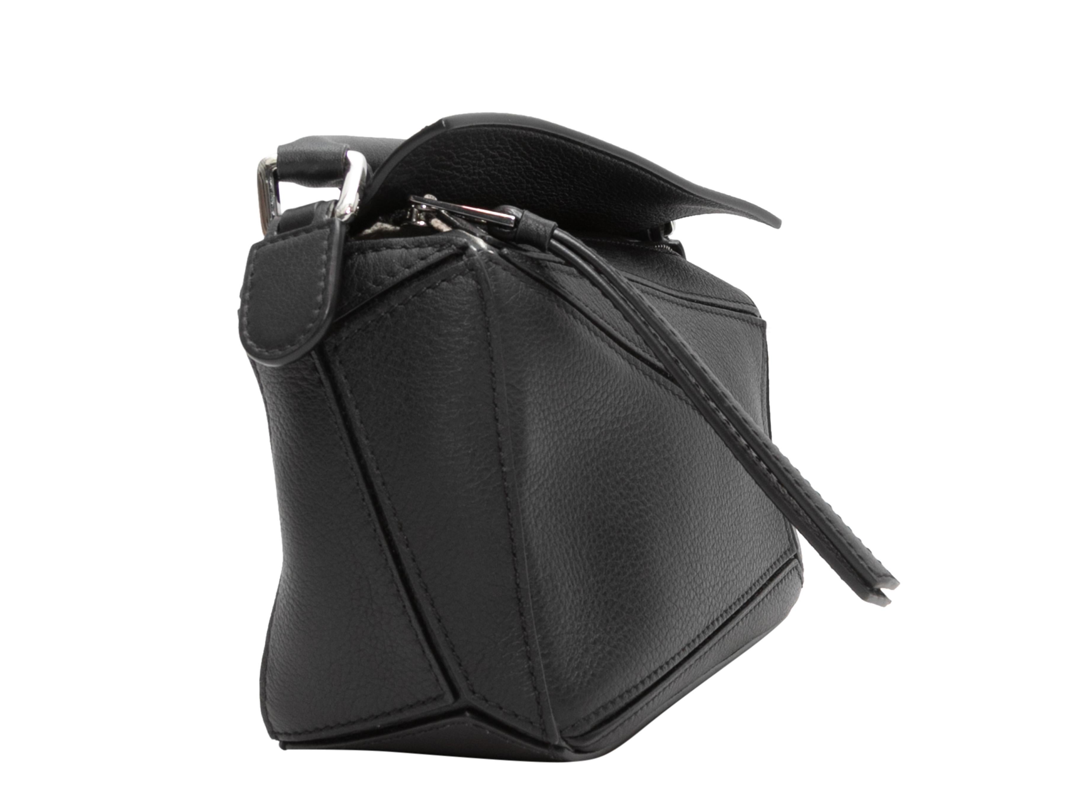 Black Loewe Mini Leather Puzzle Crossbody Bag In Good Condition For Sale In New York, NY