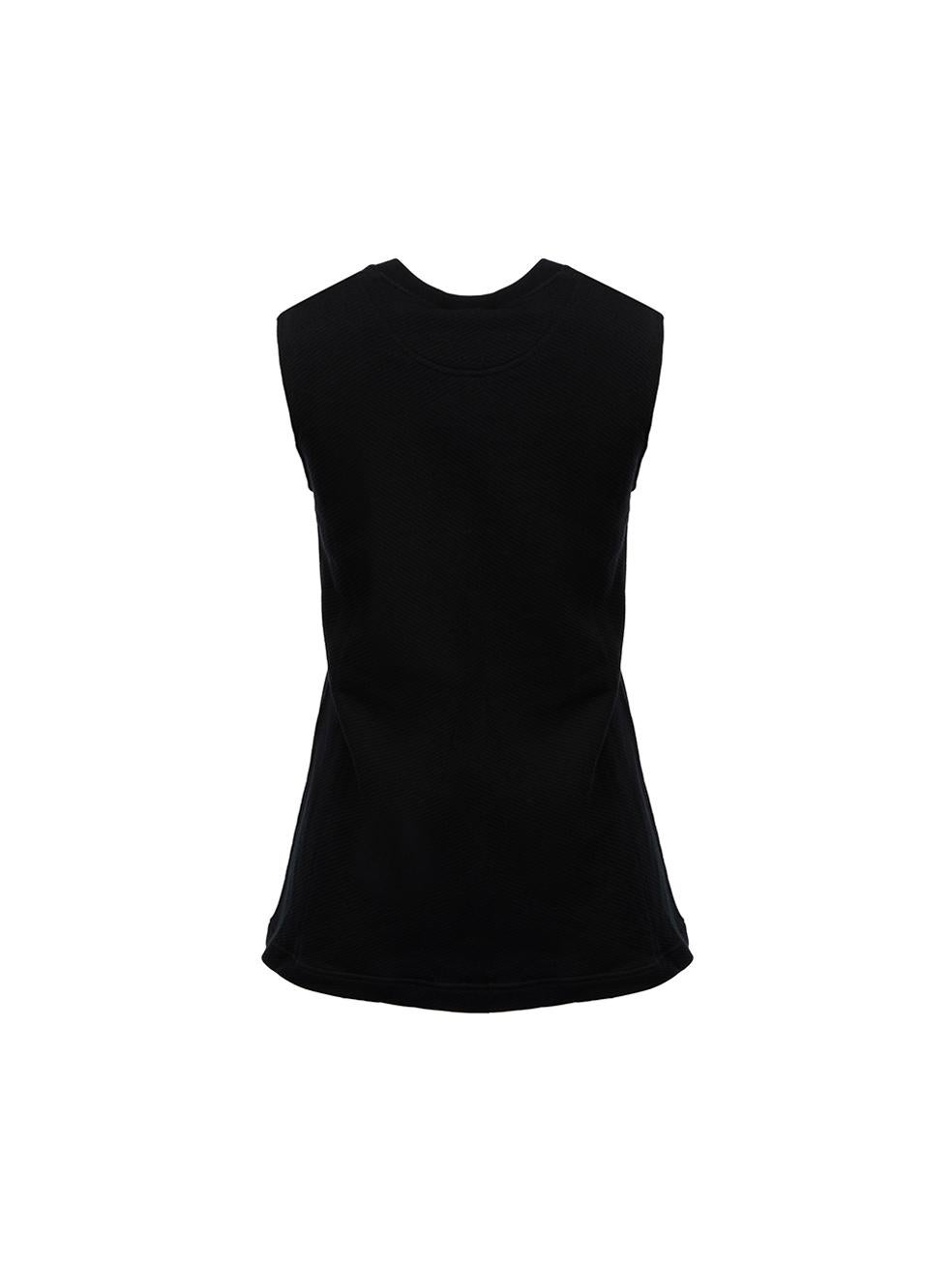 Black Logo Embroidered Waves Printed Sleeveless Top Size S In New Condition For Sale In London, GB