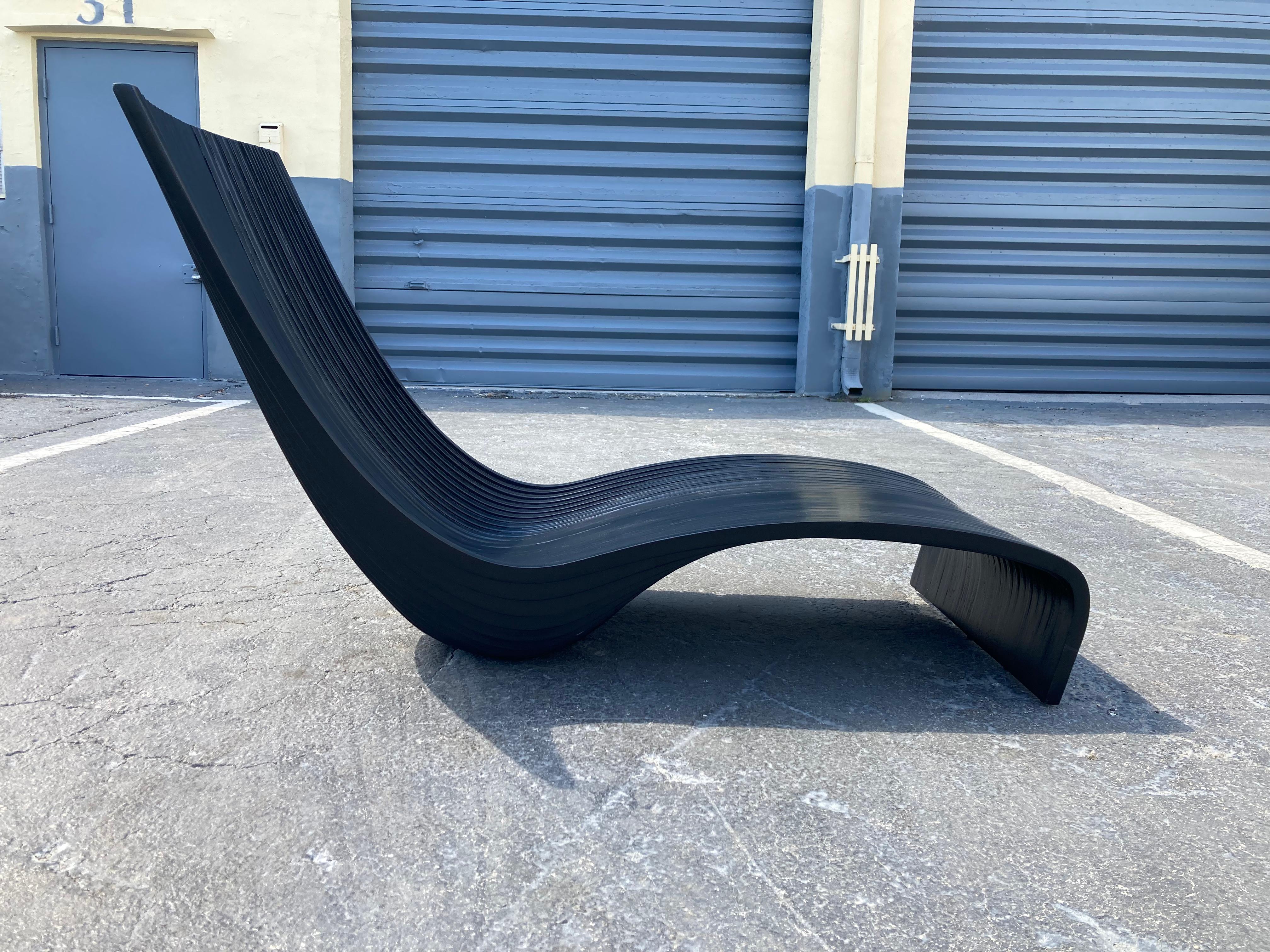 Modern Black Lolo Chair Chaise from Piegatto For Sale