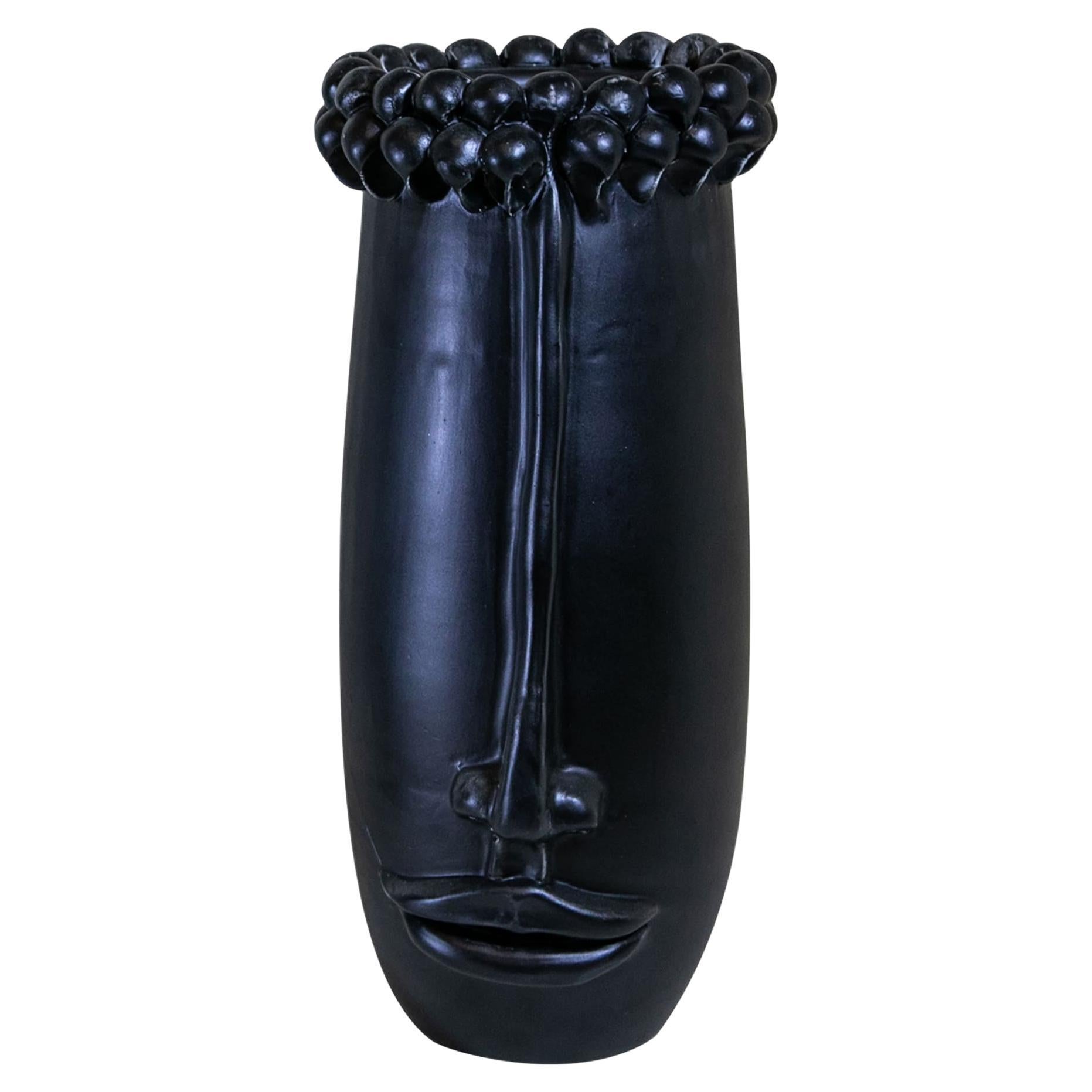 Black Long Head Vase