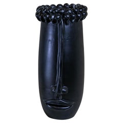 Vase à longue tête noir