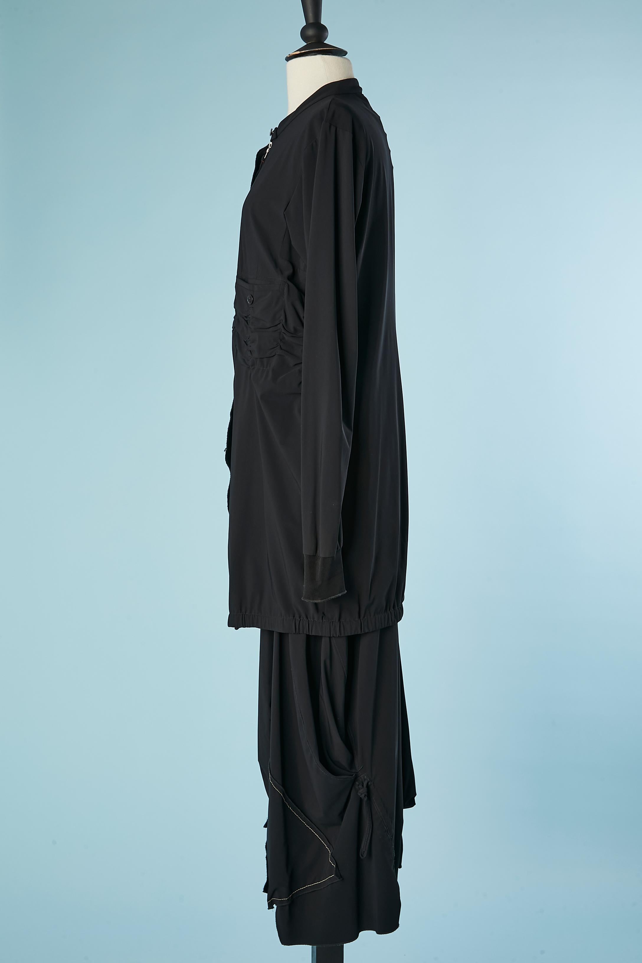Women's Black long jacket and skirt ensemble Marithé et François Girbaud  For Sale
