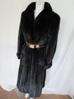 Black Long Mink Fur Coat